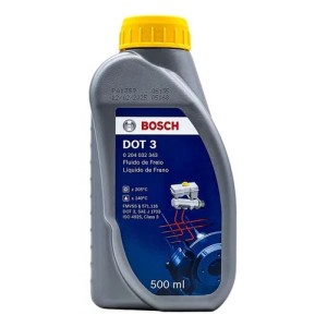 (500ML) BOSCH FLUÍDO DE FREIO DOT 3 COR ÂMBAR (TRANSPARENTE)